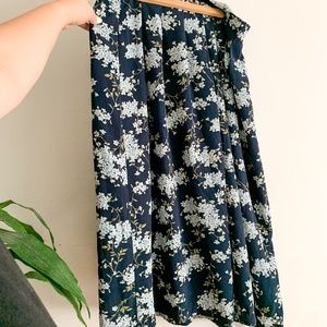 Blue Floral Maxi Skirt